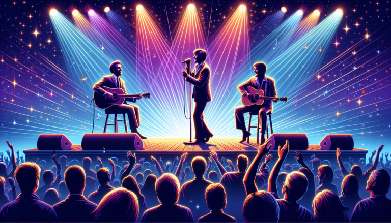 Chanteur en G performant sous les étoiles.
