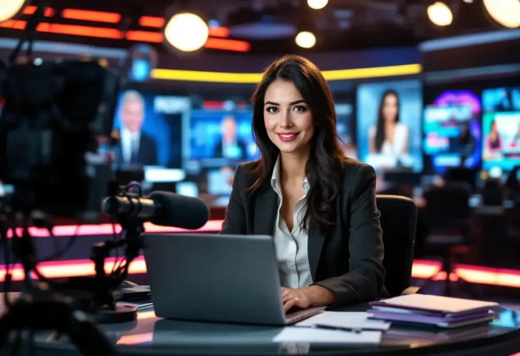 Apolline de Malherbe lors d'une interview, symbole de sa réussite médiatique et financière