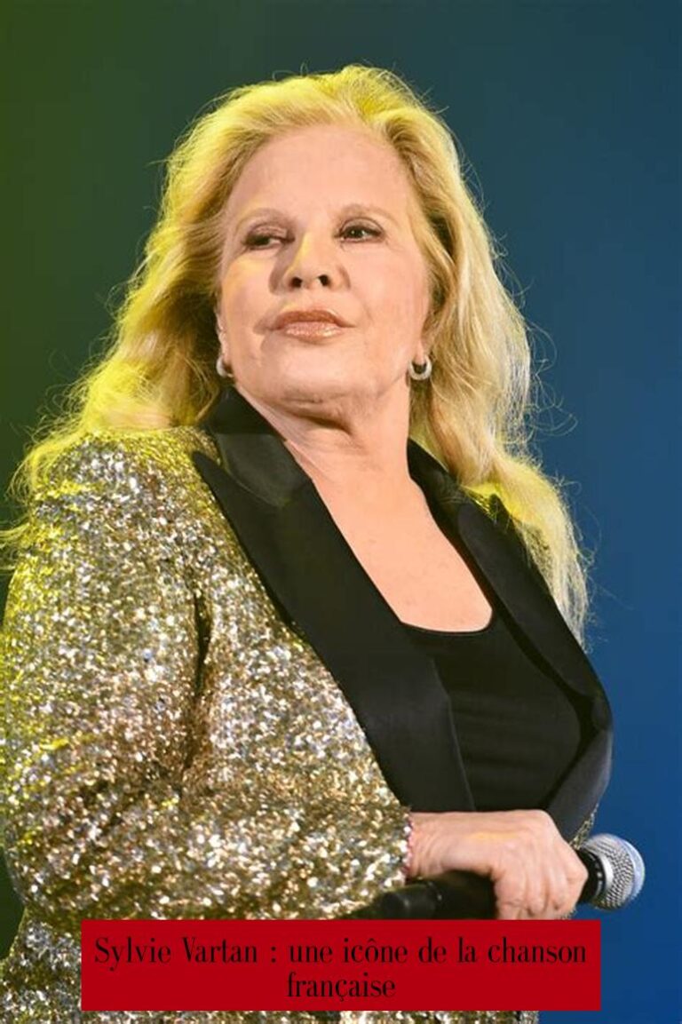 Portrait élégant de Sylvie Vartan, icône de la chanson française et millionnaire accomplie